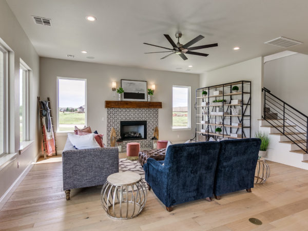 house interior, living room with fireplace