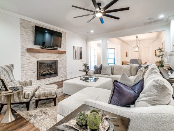 house interior, living room with fireplace