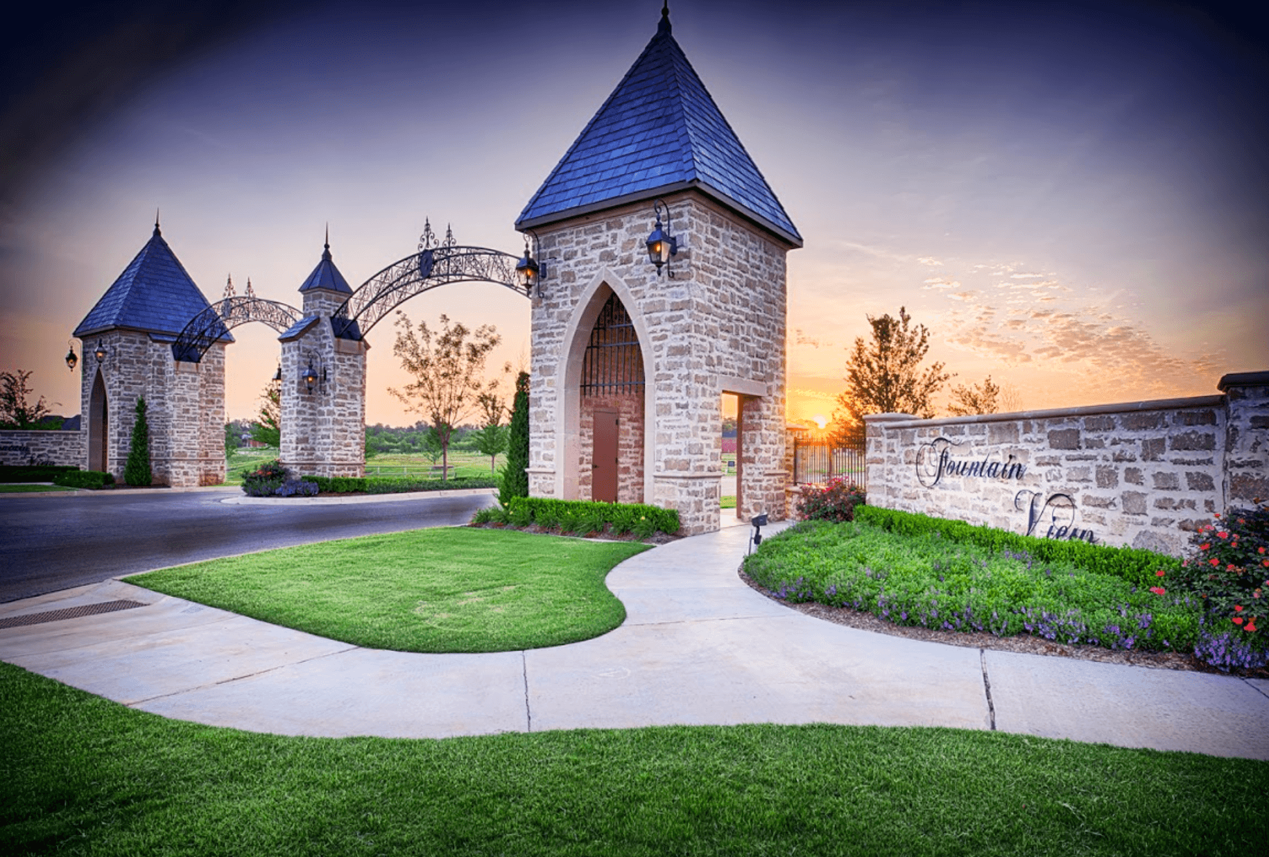 Entry of Fountain View neighborhood in Norman